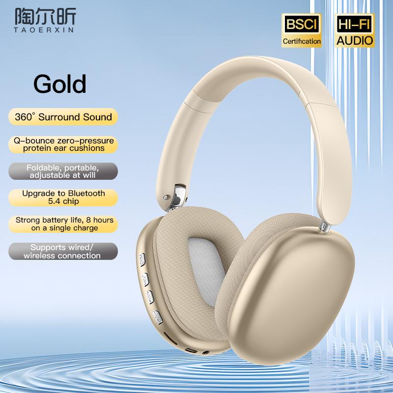 Bluetooth Headphones Over Ear Wireless Headset HiFi Music Gaming Comfortable Mic for iPhone Android PC Travel Sports Gift Unisex 2