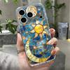 Vintage European Style Phone Case For iPhone 17 Pro Max Coque iPhone 16 15 14 13 Pro Max 11 Clear Silicone Soft Cover Moon Stars