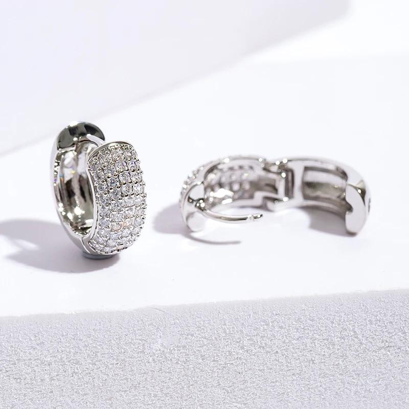 Luxury Full zircon Multi-Row Noble Lady Hoop Earrings for Men Women Fashion Micro Set Zircon Gold Plated