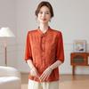 2026 Summer Collection: Elegant Short-Sleeved Slimming Tops for Middle-aged and Elderly Women
