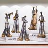 Vintage Music Saxophone Bookcase Ornament Band Character Miniature Figurine Craft Home Decor Accessory