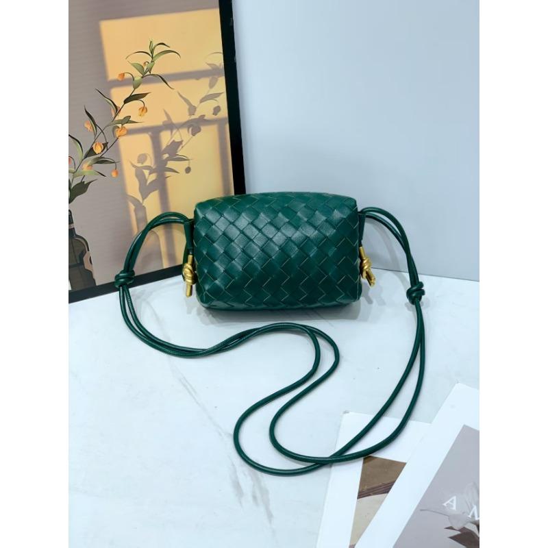New wind braided camera bag, metal node braided small square bag, niche soft leather single shoulder messenger women's bag