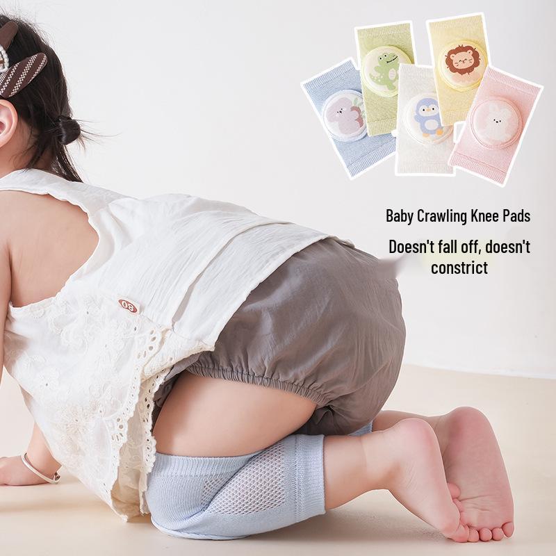 Summer Style Baby Knee Pads: Anti-Bump Cartoon Animal Design, Lightweight, Breathable, High Elasticity for Toddlers