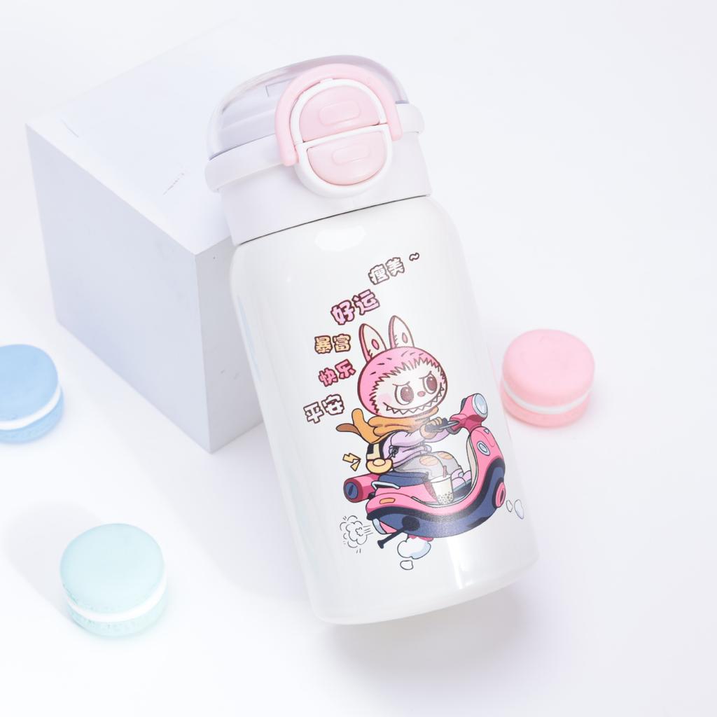 Tasse Thermos en Acier Inoxydable 316 Haute Valeur Mignon Fille Portable Paille Tasse à Eau pour Enfants