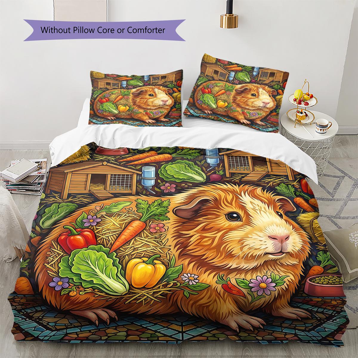

Floral Art Animals Pattern Bedding,Quilt Set Quilt Cover Pillowcase Home Birthday Gift (1 * duvet cover + 2 * pillowcase, without core) 135x200cm