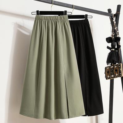 DIMANAF 2025 Spring Summer Plus Size Women New High Waist Skirts Vintage Elastic Elegant Button Skirts Loose