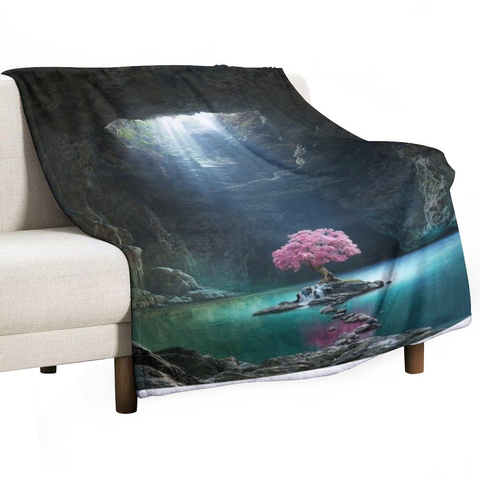 Pink Tree in the Cave Throw Blanket for sofa Thin For Baby funny gift Blankets 30x40in