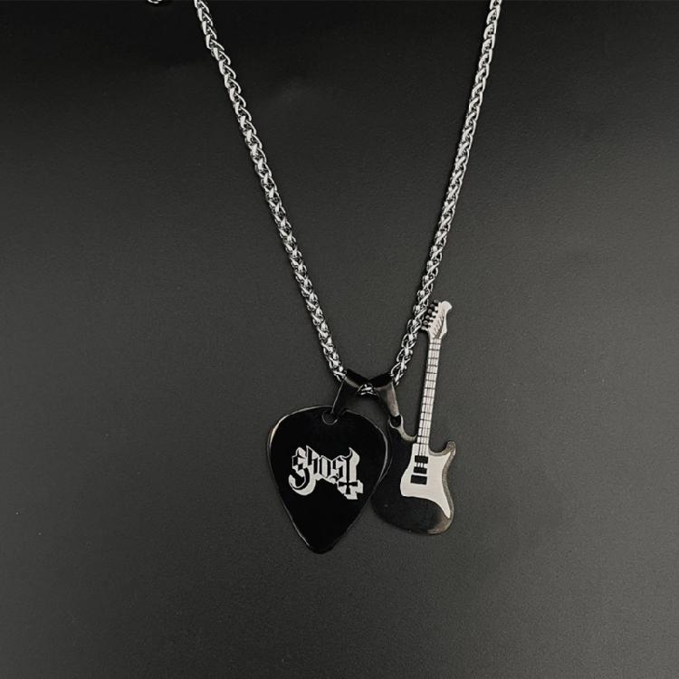 Collana Ciondolo Plettro per Chitarra Stiloso Realizzata con Robusti Materiali in Acciaio Inossidabile Accessorio per l'Uso Quotidiano e i Concerti