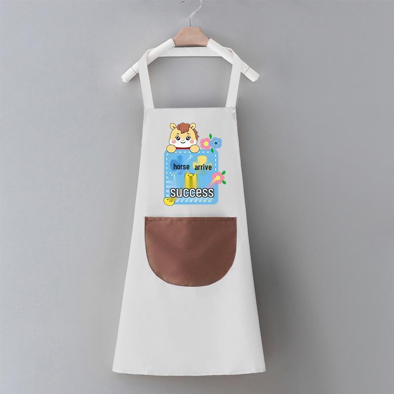 Women's Waterproof PVC Apron with Cooking Sleeves - Oil-Proof, Customizable, Half-Length Waist Design