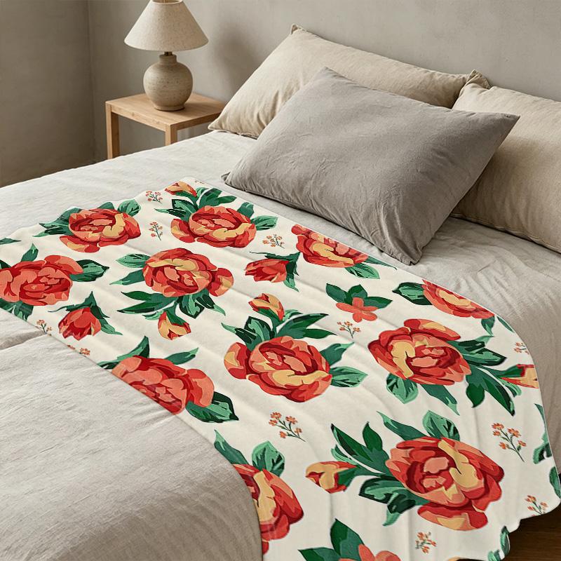 Year-Round Flannel Throw Blanket Thick Warm, Soft, Vibrant Perfect for Home, Guest Room, Single Use, Christmas & Halloween Decor