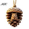 Durable Holiday Ornaments Forest Animal Acorn Ornaments, Cozy Woodland Christmas 2D Acrylic Realistic Hanging Decor Pine Cone Pendant for Xmas
