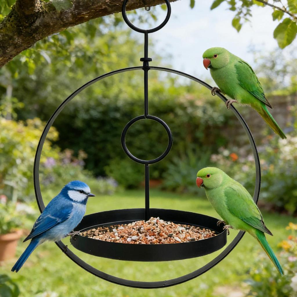 Hängender Vogelfutterspender Außen Badeplatte Vogeltränke Außenfutterspender Gartenhof Dekoration Kunststoff-Vogelfutterspender Haustierbedarf