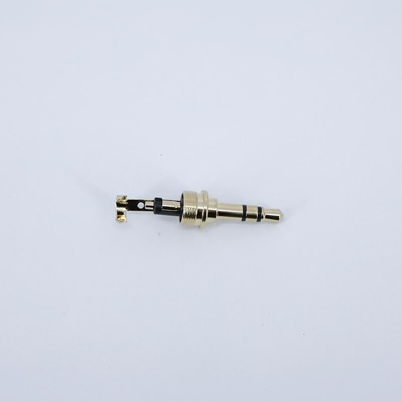 Shell-less Gold-Plated 3.5mm Stereo Headphone Plug 3Pin with M7.5 Thread 8.0mm Disk Audio Connector