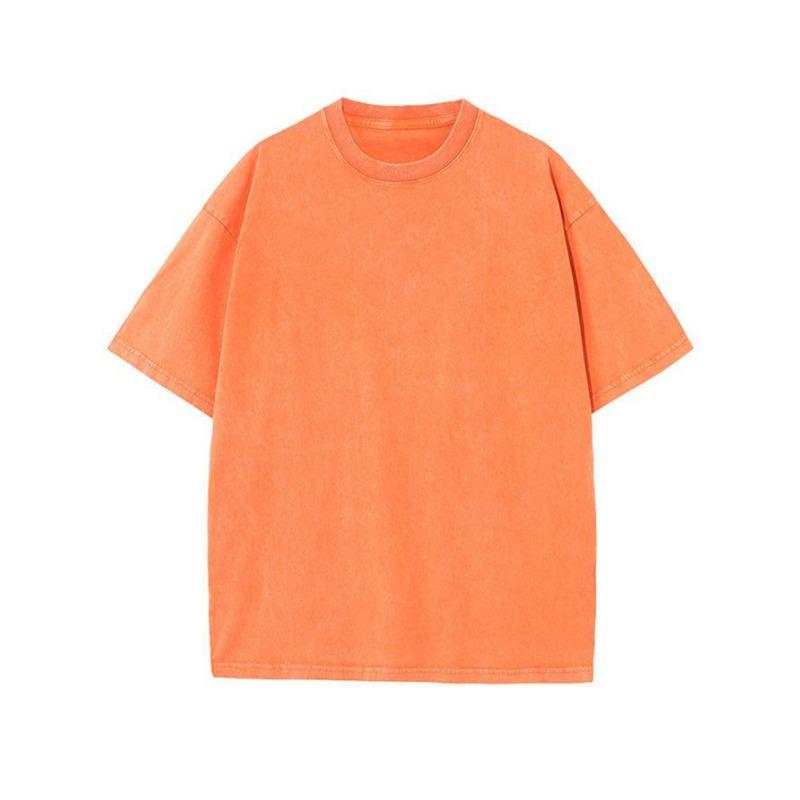 Men's Oversized Washed Gray T-Shirt Vintage Crew Neck Short Sleeve Casual Basic Top