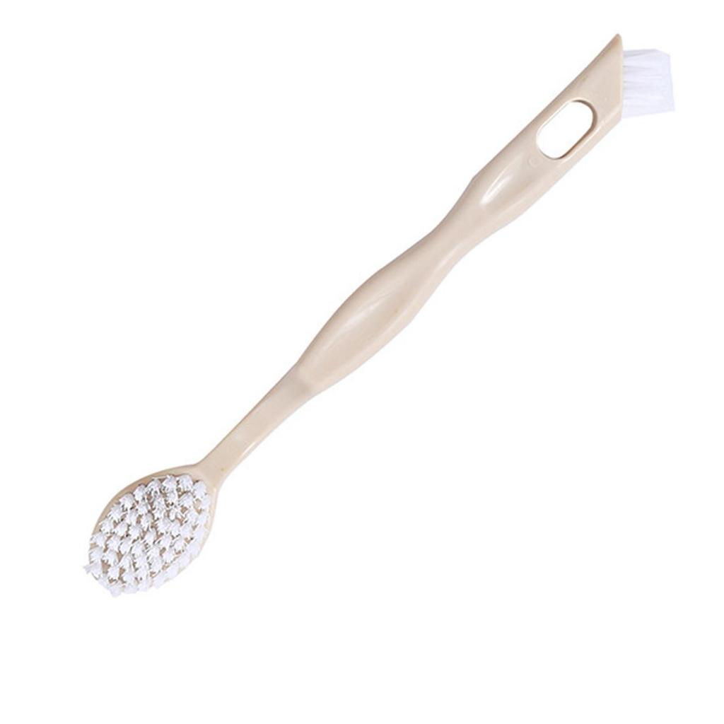 Dual Head Shoe Brush Long Handle Cleaning Brush Soft Bristle Hanging Hole Plastic Comfortable Grip