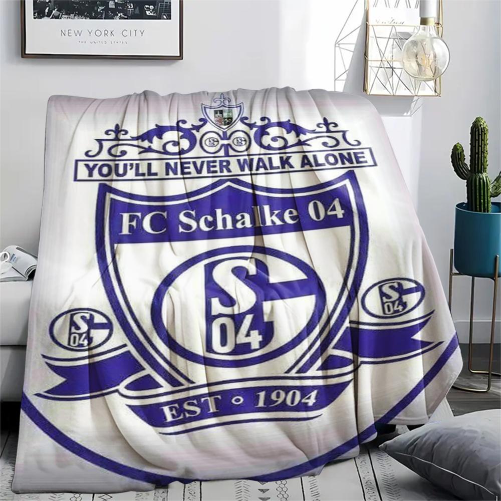 1 ks Flísová deka s potiskem Schalke 04, Vysoká kvalita, Pohodlná pro všechna roční období, Domácí dekorace, Teplo a pohodlí, Perfektní jako vánoční dárky147