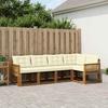 Outdoor Sofa Set with Cushions 5 pcs Natural and Cream