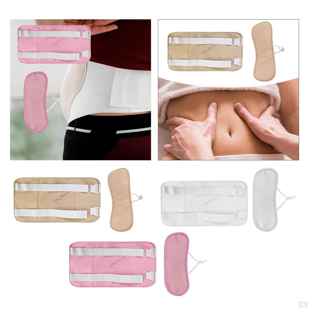 2 Pieces Wrap Compress Anti Oil Leak Washable with Tie Adjustable Elastic Strap for Comfort Sleep
