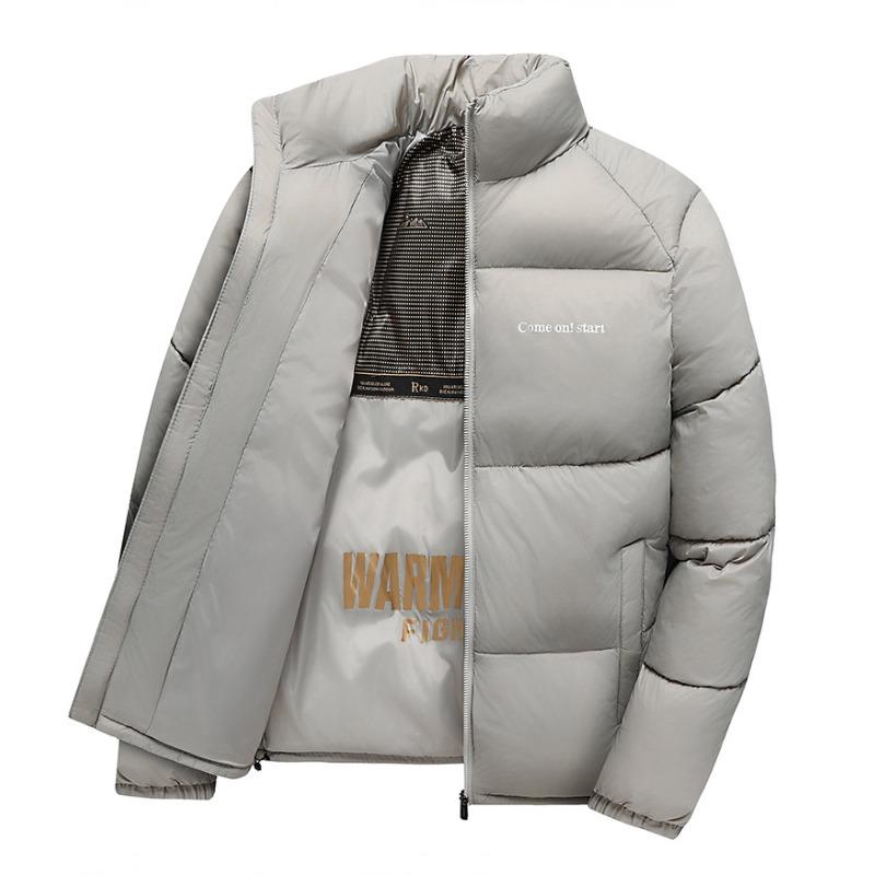 Men Plus Velvet Thickened Cotton Jacket for Business Casual Down Cotton Jacket for Men Mid-length Cotton Jacket for Men Black Gold Warm