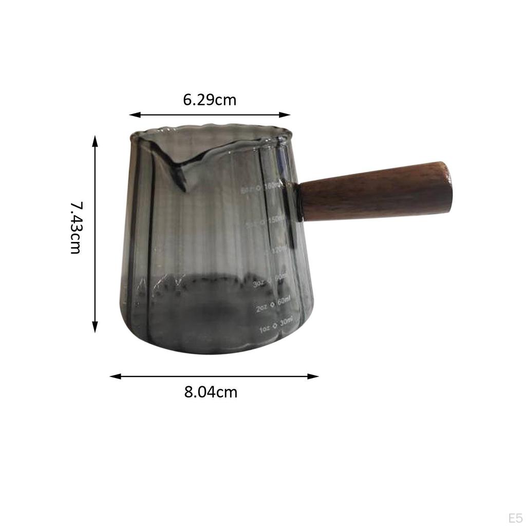Glass Coffee Milk Mug 16oz Teacup Espresso Measuring Cup for Kitchen Teahouse
