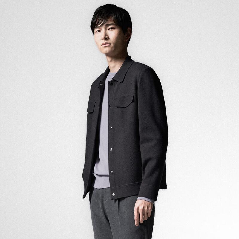 Saint Angelo Men's Casual Turn-Down Collar Button Jacket