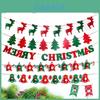 Festive Merry Christmas Bunting Hanging Banner Flag For Xmas Party Decoration