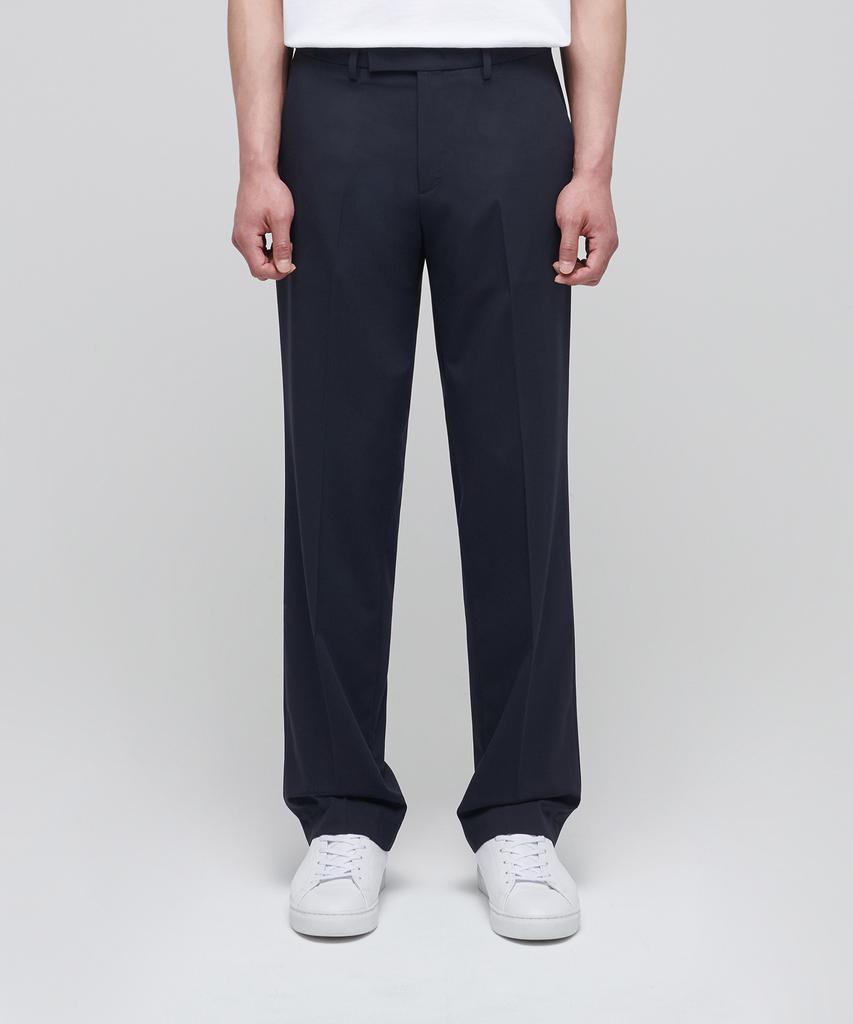 MUSINSA STANDARD [Cooltandard] Semi-Wide Hidden Elastic Waist Slacks [Navy]