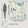 1pc Plants Pattern Shower Curtain, Waterproof Shower Curtain With Hooks, Bathroom Accessories, Home Decor