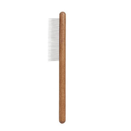 Pet Detangling Comb Rounded Metal Teeth Cat Shedding Comb with Wooden Handle Grooming Brush Removes Matted Fur Tangles for Long Short Hair Cats Dogs C