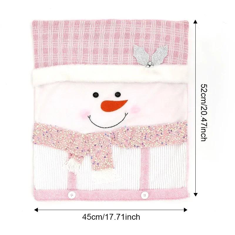 Christmas Chair Cover Pink Chair Cover Santa Claus Doll Chair Cover European Style Restaurant Home Decoration Business navidad