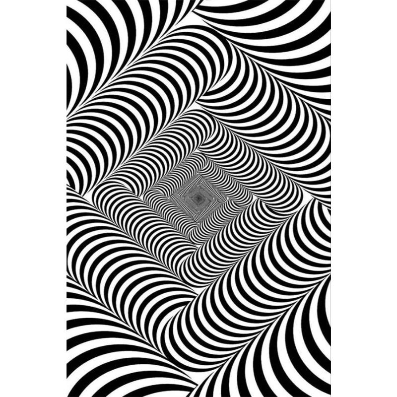 Stampe Poster con Illusioni Ottiche Astratte Per Soggiorno Decorazioni per la Casa Bianco e Nero Trippy Psichedelico Pittura su Tela Arte da Parete