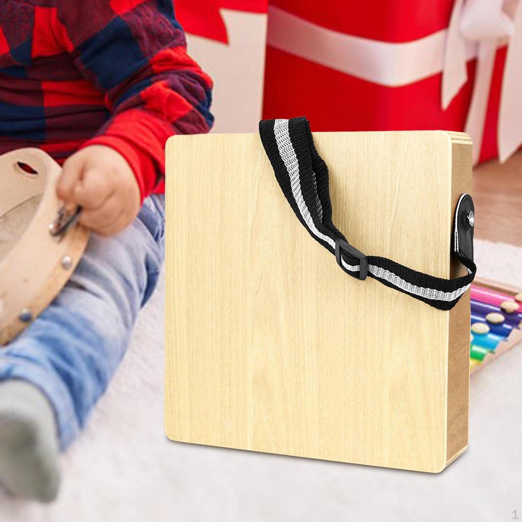 Travel Percussion Box Drum Wood Instrument Portable Hand for Parties