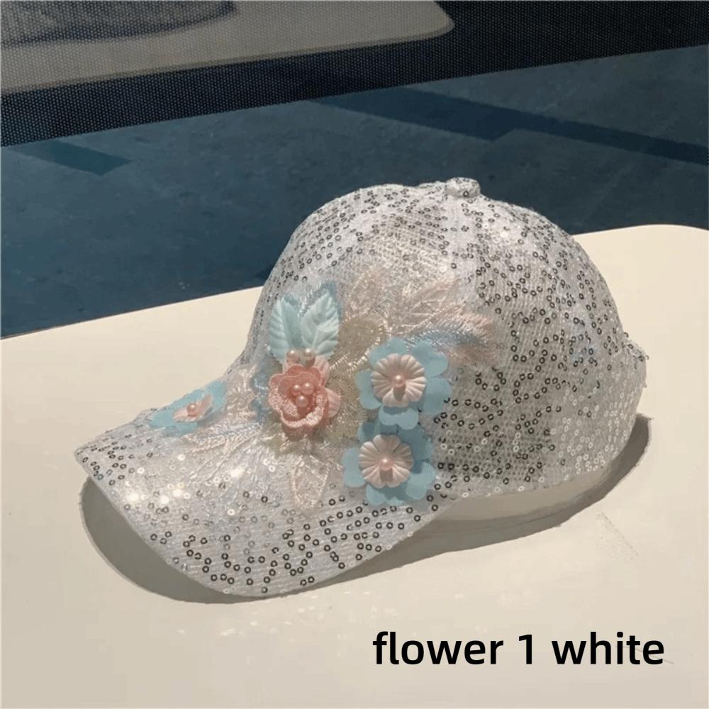 New Summer Lace Baseball Cap Embroidered Flowers Mesh Duck Tongue Hat Breathable Sunscreen Sunshade Hat for Women Girls