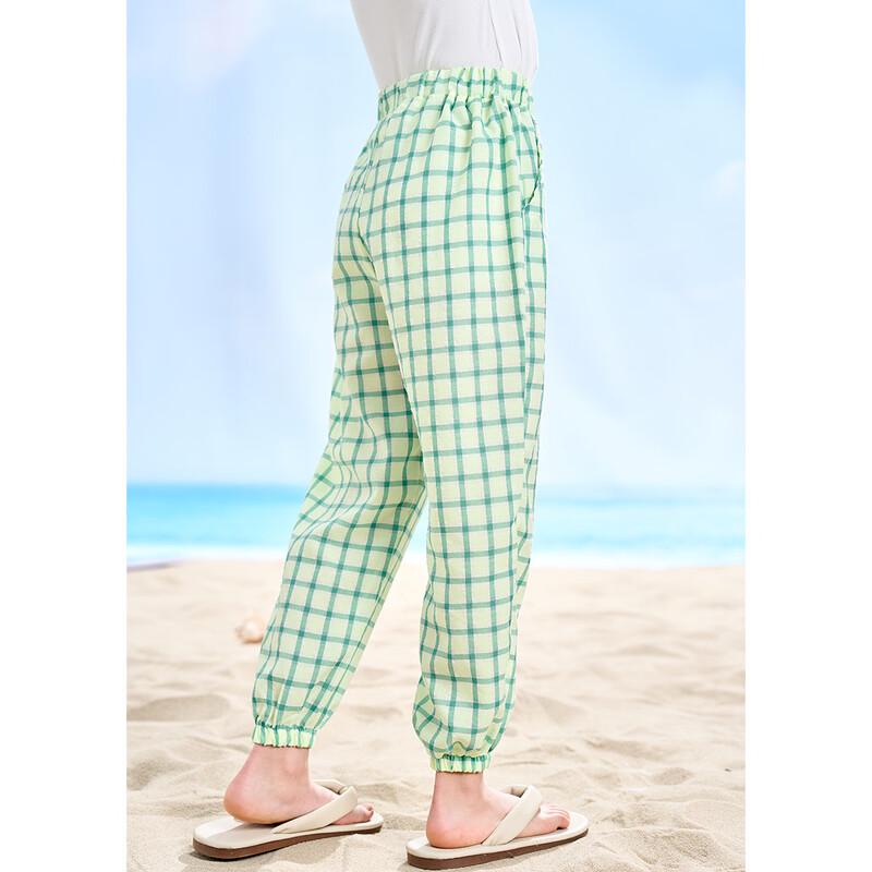 Girls' Summer Plaid Anti-Mosquito Casual Jogger Pants