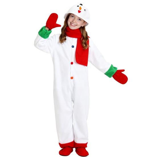 

Детский рождественский комбинезон-снеговик, унисекс, костюм для косплея снеговика, зимняя плюшевая цельная пижама с перчатками и шарфом для мальчиков и девочек 120