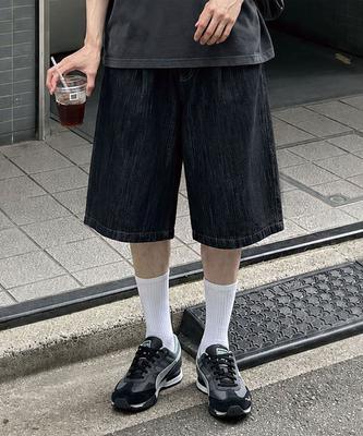 Neseupaseutyudio Rope Wide Bermuda Raw Denim Shorts 2 Colors [Nssd_1003]
