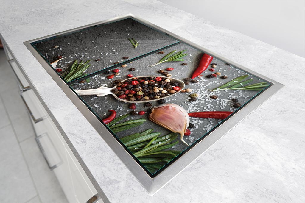 SZKLANA PŁYTA OCHRONNA NA KUCHENKĘ 90x52 PRZYPRAWY