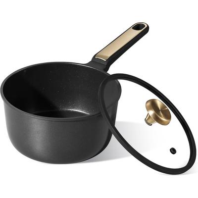 CAROTE 20cm Saucepan with Dishwasher Induction Cooktop Milk Easy To Suitable for Single Deep Passed 1 Million Abrasion Resistance Warranty Lid, Safe,