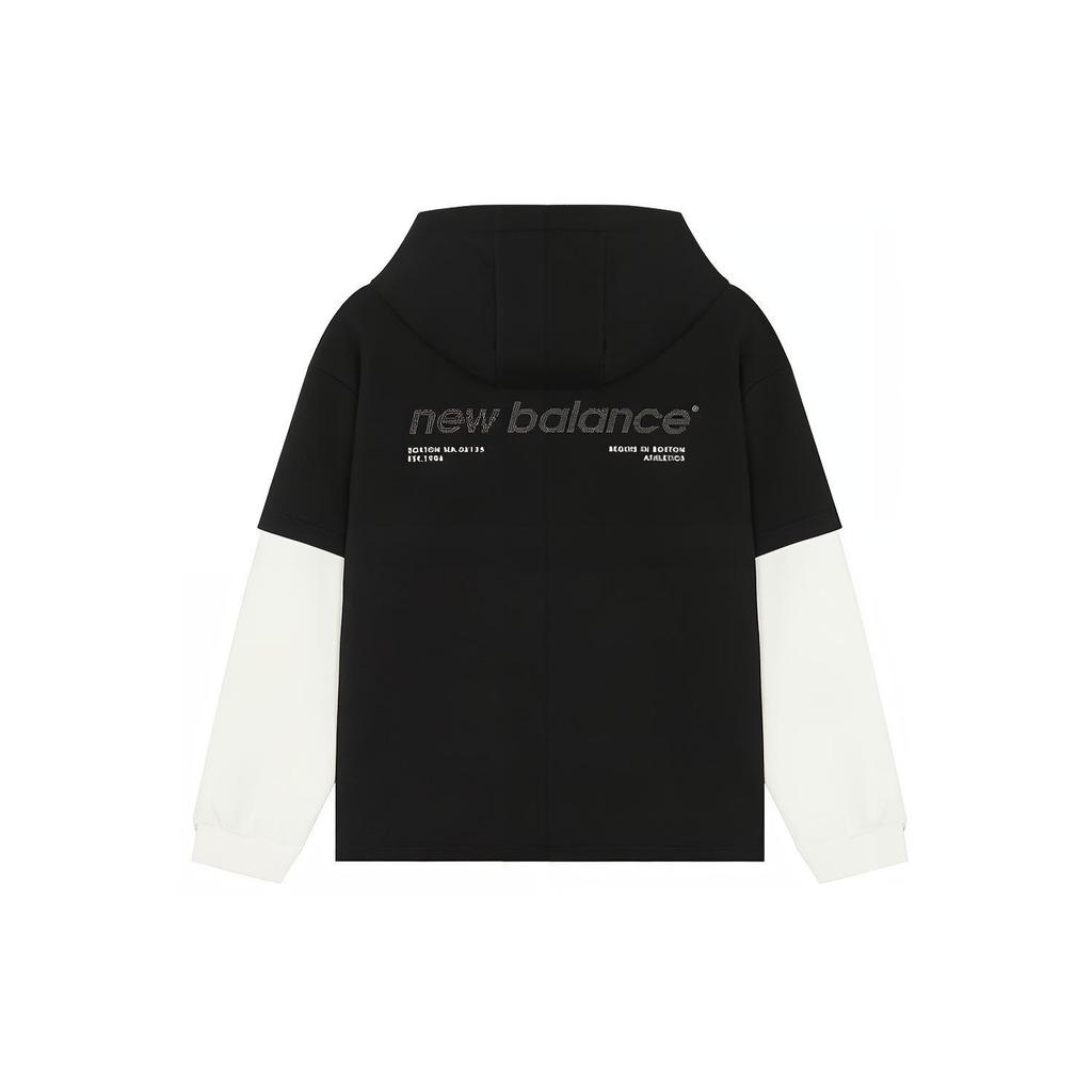 New Balance Logo Hoodie Asia Sizing 'Black White' Unisex 5CC39543-BK