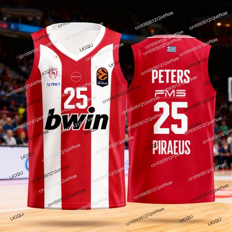 2026 Griechenland Olympiacos Basketball Trikot Weste Europäischer Wettbewerb Trikot Kinder Basketball Trikot Set Schnelltrocknendes Sportshirt