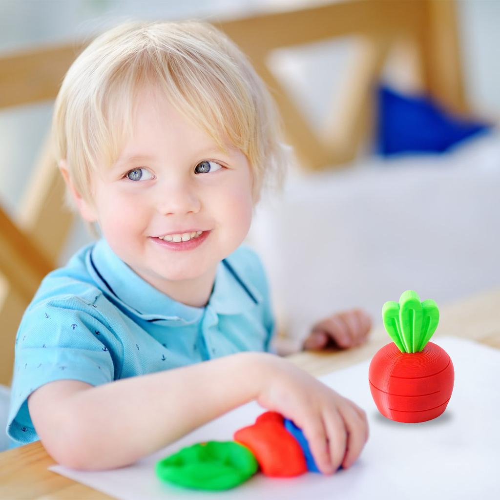 3D Printing Stretching Carrot Toys 3D Printed Vegetables Relief Toy Tabletop Centerpieces for Kids Christmas Birthday New Year's Gift