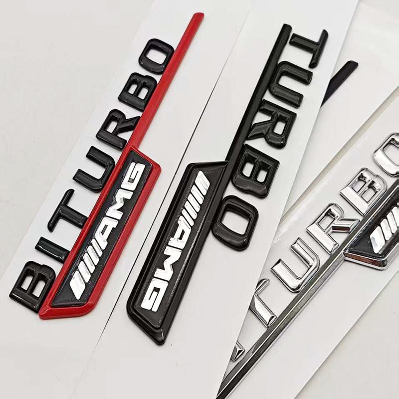 3D ABS Chrom Černý Stylingové Logo Auta Turbo AMG Znak Boční Odznak na Blatník Pro Mercedes Benz Třída AMG Samolepka Příslušenství  z15