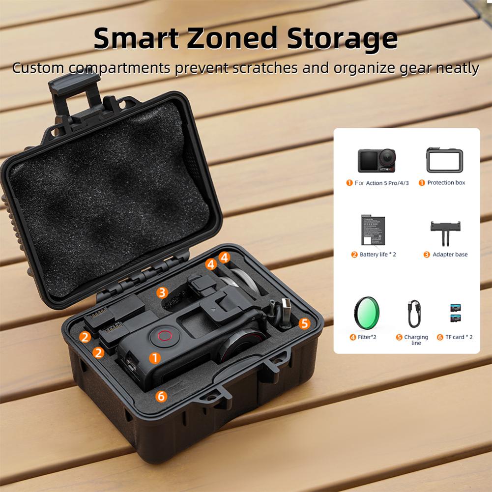 Handheld Action Camera Case Shockproof Hard Shell Storage Bag Protective Case for DJI Action 3/4/5 Pro