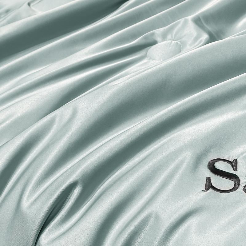 European Style Washed Summer Ice Silk Air Conditioning Quilt Cool Silk Thin Comforter Adult Kids Bed Sheet Pillowcases Bedspread