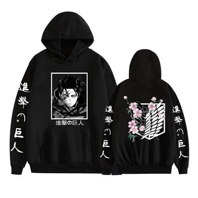 Attack on Titan Japanischer Anime-Cartoon-Kapuzenpullover mit japanischer Grafik, Anime-Kapuzenpullover, Kapuzenpullover, Oberteile, Kleidung