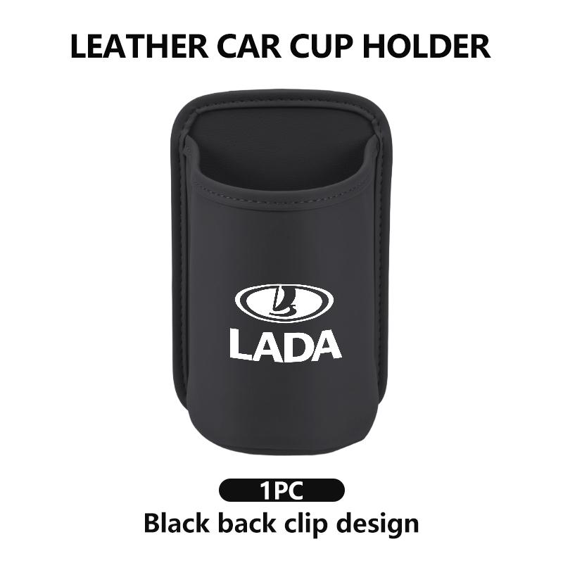 For Lada Leather Car Water Cup Holder Interior Drink Rack Organizer Accessories Xray Granta Largus Kalina Largus Priora SamaraWW3