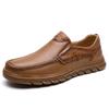 2026 New Men Trendy Cow Leather Shoes, Hand Stitched Slip-On Casual Loafers, Light Anti-slip Wear-resistant Leather Footwear