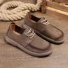 Wide Toe Men's Shoes Breathable Casual Retro Shoes Genuine Leather Leather Shoes Men's Lace Up Soft Leather Soft Sole Easy To Match Single Shoe Trend