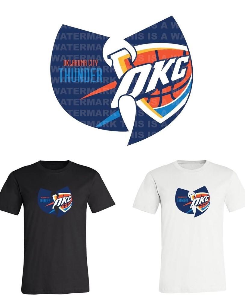 Футболка унисекс с логотипом команды NBA Oklahoma City Thunder Wu Tang XXL