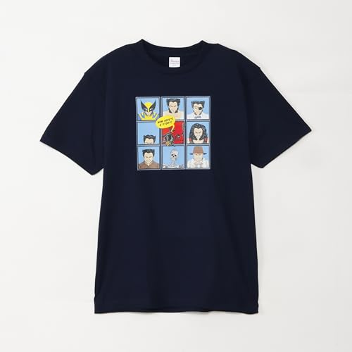 Small Planet Marvel T-Shirt, Deadpool & Wolverine, Large, Navy